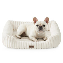COZY KISS Orthopedic Medium Dog Bed - Soft Washable Dog Sofa for Pet, Warm and Cute Faux Fur Rectangle Bed with High Surrounding for Big Cats & Small