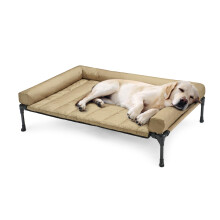 Veehoo Raised Dog Bed + Waterproof Removable Pillow-Top Mat, Dog Bed Sofa Couch, Elevated Dogs Beds with Breathable Mesh, No-Slip Feet