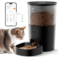 IMIPAW Automatic Cat Feeder, 5G & 2.4G WiFi Auto Dry Pet Food Dispenser with App Control, Programmable Timer, Dual Power Supply