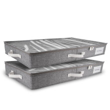 Homelux Theory Low Profile Underbed Storage Boxes, 2 Pack Under Bed Storage Organizer Slim Under Sofa Storage Box with Containers and Lids