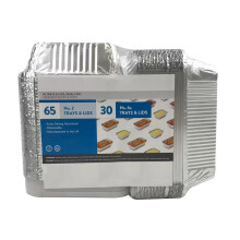ReadySteadyServe Pack of 95 Aluminium Foil Trays with lids | 65 No.2 + 30 No.6a | Food Containers | Disposable Takeout Pans | for Meal Prep