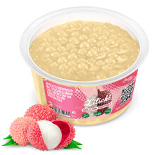 The Inspire Food Company Popping Boba Pearls for Bubble Tea - 450gm | Lychee | Bursting Pearls Bubble | Real Fruit Juice For Shakes