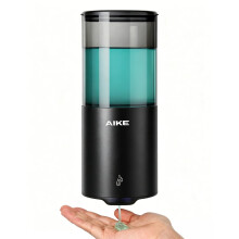AIKE Automatic Soap Dispenser for Liquid, Wall Mounted for Kitchen and Bathroom, IPX7 Waterproof 400ml with Matte Black Stainless Steel