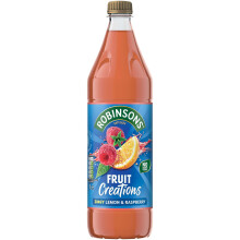 Robinsons Fruit Creations, Real Fruit Squash, Lemon & Raspberry, 1l