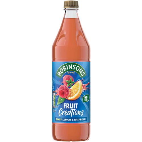 Robinsons Fruit Creations, Real Fruit Squash, Lemon and Raspberry, 1L