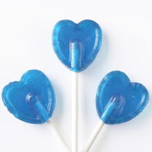 Blue Raspberry Heart Shaped Lollipops, Sweet Candy Lollies Ideal for Wedding Favours, Valentines Day, Baby Showers, and Party Favours