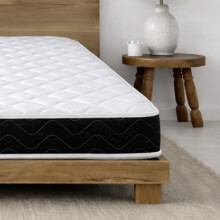 Starlight Beds Midnight Cooltouch Sprung Hybrid Double Memory Foam Mattress, Maximum Value, Soft Feel, Black. 18cm Deep. 4ft6 Double Mattress