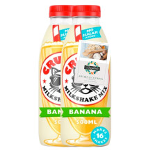 Milkshake Mix Bundle with Crusha Milkshake Mix, Banana, 500ml (no added sugar) 2 Pack + Brightdale Kitchen Card