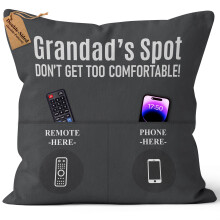 CROWNLY Personalised Grandad Gifts Cushion Cover 18x18 Birthday Throw Pillow Funny Gifts for Men Grandpa Gift Ideas