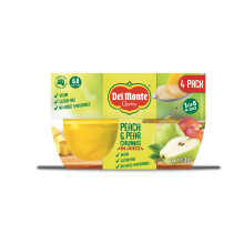 Del Monte Peach & Pear Chunks in Juice Fruit Pot 12 x 113g