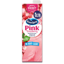 Ocean Spray Pink Cranberry Juice Drink - 1L - No Added Sugar - Naturally Sweetened Fruit Juice - No Artificial Colours or Preservatives