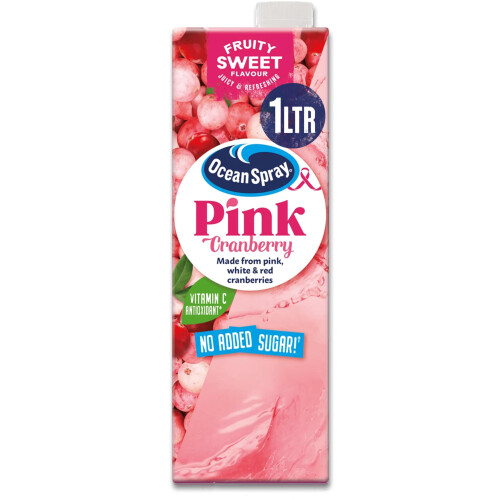 Ocean Spray Pink Cranberry Juice Drink - 1L - No Added Sugar -