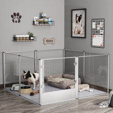 BingoPaw Acrylic Dog Playpen Fence: Heavy Duty Pet Clear Exercise Play Pen Whelping Box with Waterproof Fertility Pad for Cats, Puppies, Rabbits