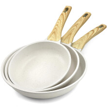 GiPP Nonstick Skillet Frying Pan Set,White Granite Non Stick Pans,Omelette Pan with Heat-Resistant Handle,Compatible with All Stovetops,PFOA Free