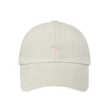 (Beige) Kids Adjustable Cotton Baseball Hat With Heart Embroidery Sun Protections Hat Comfortable Weraing Hat for Boy Girls White