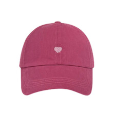 (Rose purple) Kids Adjustable Cotton Baseball Hat With Heart Embroidery Sun Protections Hat Comfortable Weraing Hat for Boy Girls White
