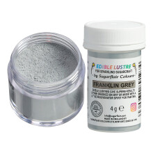 Sugarflair Franklin Grey Edible Lustre Dust (E171 Free), Add a Lustrous Shine to Cakes or Decorations. Brush On or Add Rejuvenator to Create