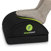 ErgoFoam Adjustable Desk Foot Rest for Added Height (Mesh) - Large Premium Footrest | Pet-Friendly Foot Rest Under Desk | Foot Stool Rocker (Black)