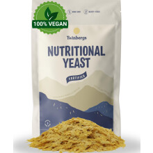 Twinbergs Nutritional Yeast Flakes with B12 125g - Vegan Umami Tasting Cheese Substitute - Nooch Seasoning for Pizza, Hummus, Tofu and Tempeh
