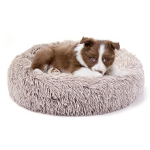 Donut Dog Cat Bed, Calming Doughnut Fluffy Dog Cat Bed Small Medium Large Washable with Soft Plush