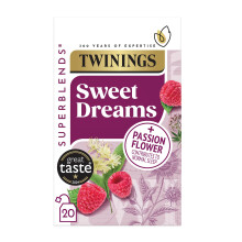 Twinings Superblends Sweet Dreams Tea - Raspberry, Passionflower & Valerian Root Herbal Tea Infusion with Niacin (Vitamin B3) - Sleep Tea