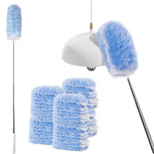 Dusters for Cleaning with 30 Dusters Refills, 360 Degree Disposable Fluffy Duster Heads Compatible with Flash Swiffer Duster