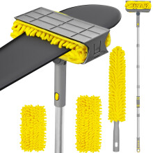 JEHONN 196 cm Ceiling Fan Cleaner Duster with Extra Bendable Chenille Dust Cleaning Tool, Detachable Washable Mop for Baseboard, Blinds, Walls