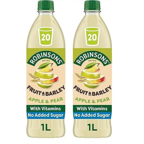 Robinsons Fruit & Barley Real Fruit Squash, Low Calorie. Apple & Pear
