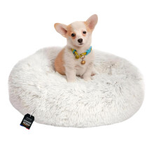 One PETS-TOP Small Dog Bed - Washable Fluffy Calming Bed - Soft Long Plush with Removable Cover, Dodo Donuts XXL Extra Large Mattress