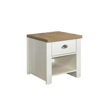 Birlea Highgate 1 Drawer Lamp Table Cream & Oak Effect