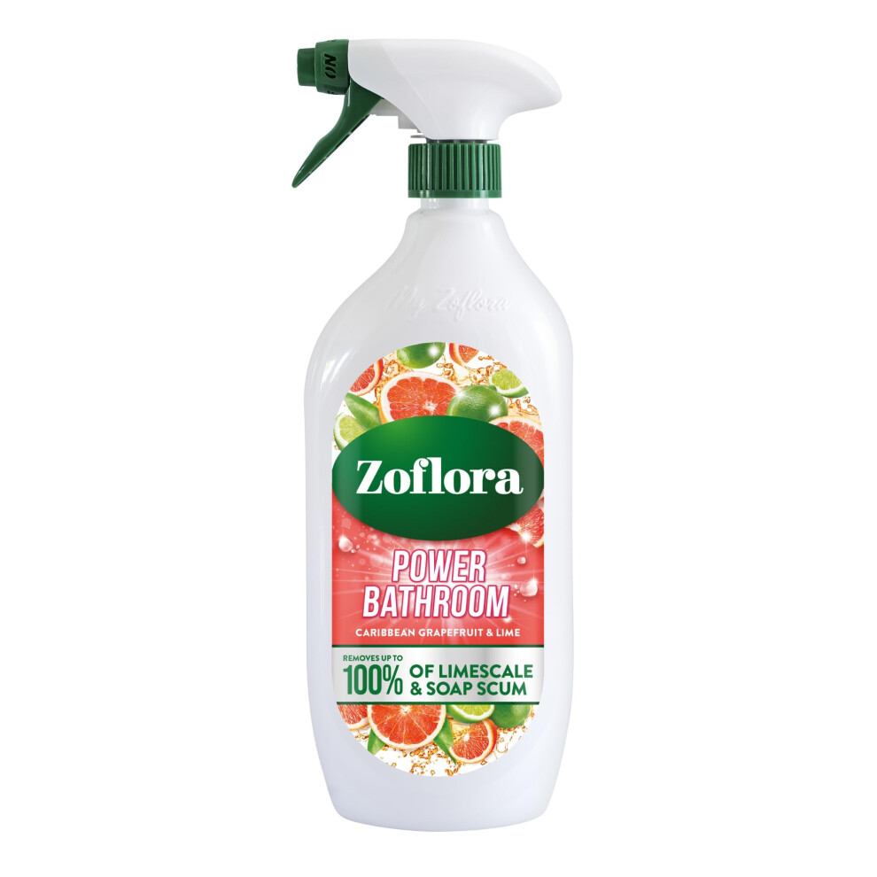 Zoflora Caribbean Grapefruit & Lime Power Bathroom Cleaner, 1 X 800Ml, Removes Up To 100% Of Limescale And Soap Scum