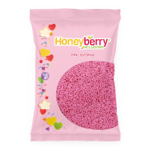 Pink Sugar Strands Sprinkles 55g Sachet - Natural Edible Pink Vermicelli Sprinkles - Perfect for Baking, Cupcakes and Cake Decorations, Ice Cream