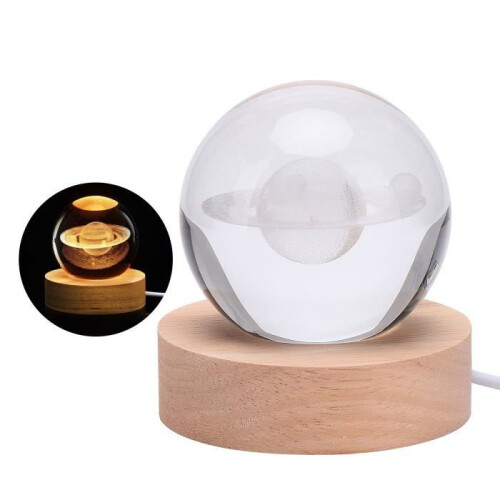 Decorative Lamp - Saturn - Crystal - 6CM - Warm Light 3000K 2