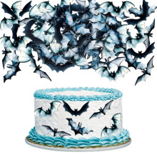 Blumomon 40Pcs Edible Bat Cake Topper & Decoration Picks - Halloween Cupcake Decorations for Baby Shower & Birthday Parties
