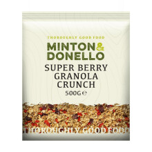 Minton & Donello 500g Super Berry Granola Crunch - High Fibre, Vitamin-Rich Breakfast & Snack