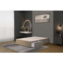 Bed Centre Flexby Divan Bed Base, 3FT Single, Linen Wheat Fabric