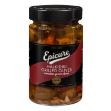 Epicure Grilled Stoneless Halkidiki Green Olives, Preserved Bold Flavour, Premium Mediterranean Cuisine, 290 g (Pack of 1)