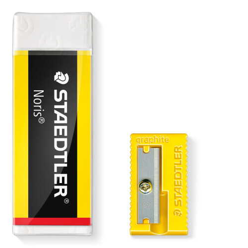 Staedtler STAEDTLER Eraser & Sharpener Set - Medium Size - Latex & Phthalate-Free Rubber - 1