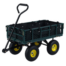 Zusammenklappbarer, robuster Gartenwagen aus Metall, 408 kg Tragkraft, Grün