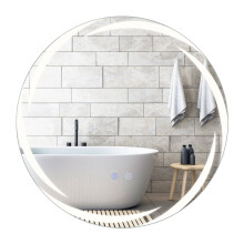 LED-Badezimmerspiegel, Ø 60 cm, beschlagfrei, dimmbar, 3-farbige Beleuchtung