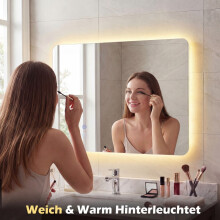 LED-Badezimmerspiegel, 70 x 50 cm, beschlagfrei, verstellbare Beleuchtung