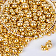 Twisweet Gold Sprinkles 130g, Edible Pearl Sprinkles for Cake Decorating, Mix Size Sugar Pearls Baking Candy, Cupcake Topper Cookie Ice Cream Cake De