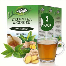Dalgety Green Tea & Ginger Tea Bags - Herbal Infusion – 3x40g Cartons - 100% Natural, Packed with Unique Health Benefits (3 Pack, 54 Teabags)