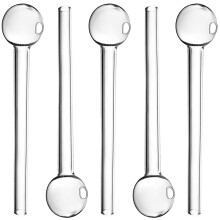 5pcs Glass Pipe Oil Burner Male glass tubes, 13cm Borosilicate GLass Pipe, GlAss Straws with Ball-Shaped