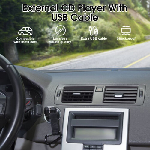 TTLIFE Car Radio USB 2.0 External CD/DVD Player for Stereo Interface, USB Connection, GPS Navigation Player, Universal Portable 1