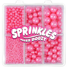 Edible Pearl Sprinkles - 4 Sizes Pink Pearl Sugar Candy 130g, Cupcake, Ice Cream, Donuts, Macaron Toppings Supplies for Wedding Birthday Halloween Ch