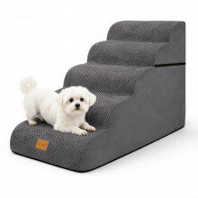 necvha Dog Steps for Bed, Premium 5-Step Dog Stairs, Non-Slip Pet Steps Ladder for Sofa