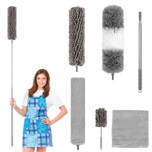 Feather Duster for cleaning 6PCS Kit, Extendable Duster 16.5-94.5 inch, Telescopic Dusters, Dust Brush for Ceiling Fan,Blinds, Furniture, Cars