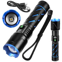 Taktische LED-Taschenlampe, 800 lm, wiederaufladbar, wasserdicht