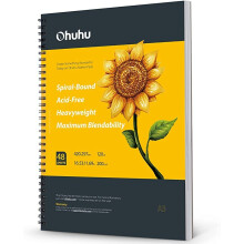 Ohuhu A3 Sketchbook for Alcohol Markers - 200GSM Heavyweight Paper, 96 Pages (48 Sheets), Large Drawing Pad, Spiral Bound with Hardback Cover
